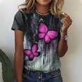 thumbnail image 2 of Cathalem Women Oversized T-Shirt 2024 Summer Ribbed Knit Slim Fit Basic Solid Color Tee Tops,Pink XXL, 2 of 5