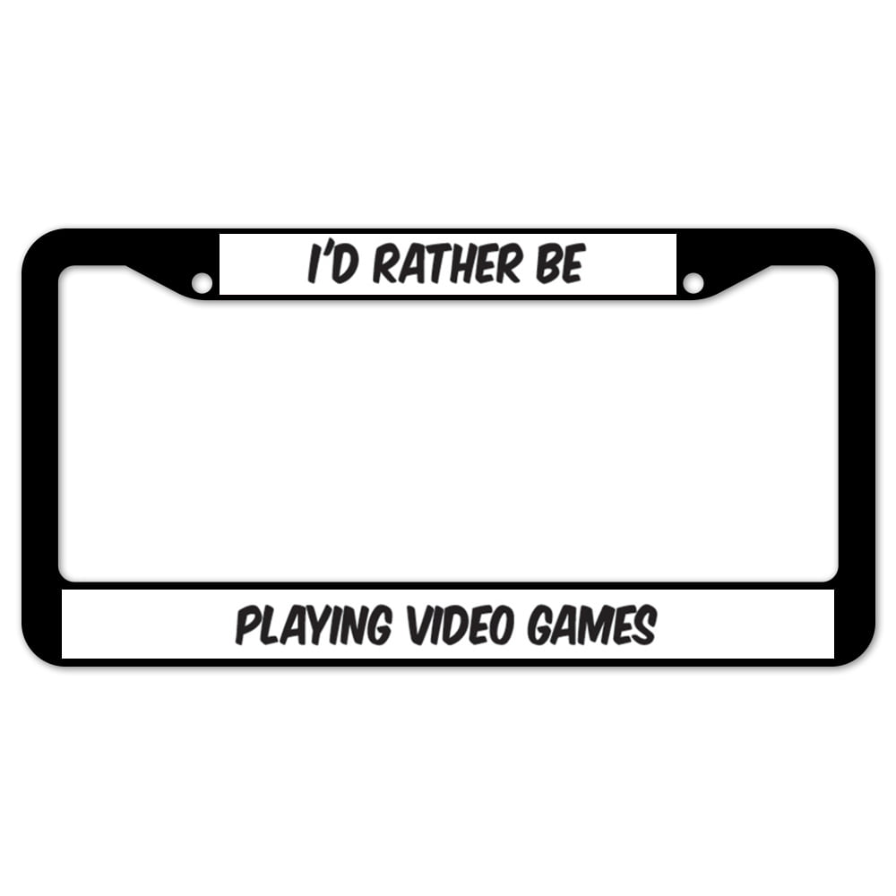 Id Rather BE at The Beach Chrome Metal Auto License Plate Frame Car Tag Holder 