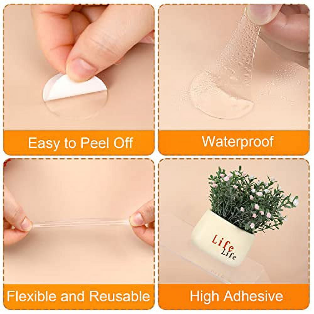 JANYUN 280 Pcs Double Sided Sticky Dot Stickers Removable Round Putty Clear  Sticky Tack No Trace Sticky Putty Waterproof Small Stickers for Festival