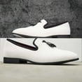 thumbnail image 4 of Mens Loafers Wedding Dress Shoes Slip-On Loafers for Men Tuxedo Suit Shoes, White-06, 10US, 4 of 5