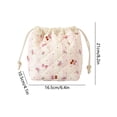 thumbnail image 3 of EGNMCR Floral Drawstring Makeup Bag Printed Drawstring Storage Bag Large Capacity Makeup Bag polyester storage b ag, 3 of 6
