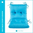 thumbnail image 2 of YOOZEKU Outdoor Indoor Seat Back Chair Cushions Set of 4,Waterproof Tufted Lawn Dining Chair Cushions for Patio Furniture with Ties,42x21inch, Aqua Blue, 2 of 6