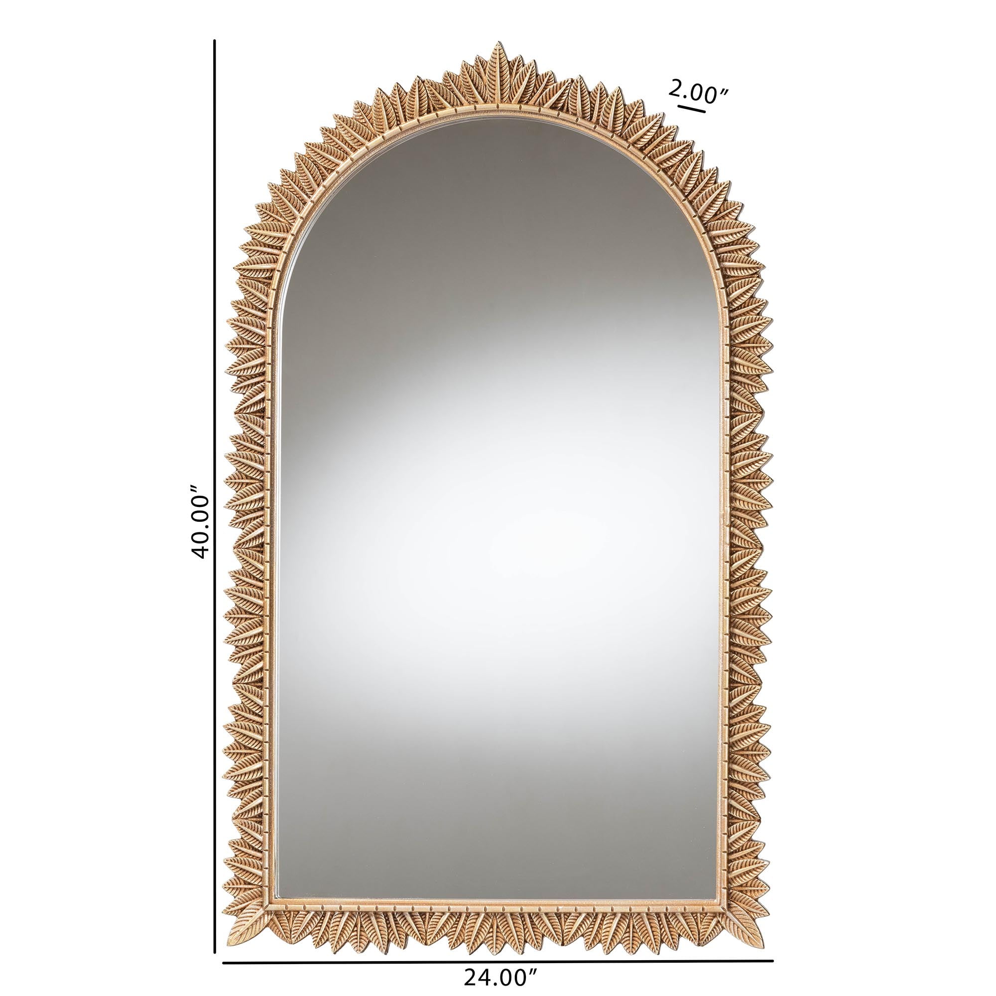 Baxton Studio Caitlin Vintage Mirror, Arch, Antique Gold