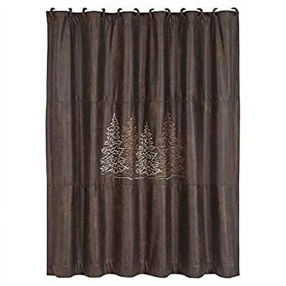 HiEnd Accents Shower Curtain with Embroidered Tree design , 72X72