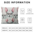 thumbnail image 5 of Bunny Throw Pillow Cushion Case, Nerdy Rabbit Heads with Big Eyeglasses Hearts Animal Feels, Decorative Square Accent Pillow Cover,  Rose Pale Blue, 5 of 5