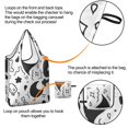 thumbnail image 4 of 5 Pack Foldable Shopping Bag,Black and White Halloween Doodle Pattern Reusable Grocery Bags with Pockets,Large Reusable Tote Bags with Handles Waterproof & Lightweight, 4 of 6