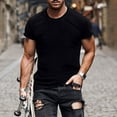 thumbnail image 2 of JINMGG Mens shirts short sleeve Classic Slim Shirt Casual Double Pocket Sports Bottom T-Shirts Top Tees Blouses, 2 of 6
