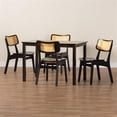 thumbnail image 2 of Baxton Studio Estera 5-Piece Wood & Rattan Dining Set in Brown, 2 of 10