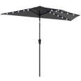 thumbnail image 1 of Parasol Demi-Extérieur de 105,1 Pouces pour Patio avec Lumières DEL Solaires, Parasol Demi-Rond Noir Inclinable avec Manivelle et Protection UV pour Petit Balcon, Terrasse Murale et Espace de Jardin, 1 of 7