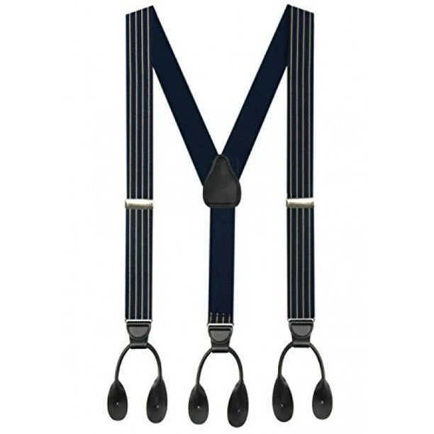 Hold'Em Hold'Em Suspender for Men Made in USA YBack Genuine Leather Trimmed button end tuxedo