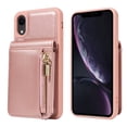 thumbnail image 6 of Nalacover RFID Blocking Wallet Case for iPhone XR, Shockproof PU Leather Magnetic Button Zipper Purse Card Slots & Kickstand Crossbody Phone Case with Shoulder & Wrist Strap,Rosegold, 6 of 12