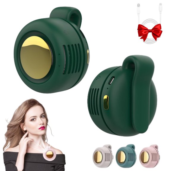 2026 Upgrade Portable Silent Mini Bladeless Electric Fan, USB Rechargeable Mini Fan with Clip for Shirt & Waist, 3 Speeds, 6h Runtime, Portable for Outdoor/Travel/Office