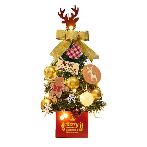 Mini Árbol de Navidad Yuyangstore Árbol Artificial Luz Nocturna Arco Dorado