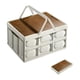 thumbnail image 2 of Organizador plegable de plástico para cajas de almacenamiento para acampada al aire libre con tapa de madera – 43x29x23 cm, blanco o negro, gran capacidad, asas portátiles, contenedor multiusos para, 2 of 6