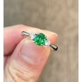 thumbnail image 3 of 5.16Ct Cushion Natural Green Garnet Tsavorite Diamond Wedding Ring, 3 of 3
