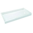 Durabase Fiberglass Rectangular Shower Floor, Left Hand Drain Location
