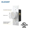 thumbnail image 5 of ELEGRP Push Button Rotary Dimmer Switch with Night Indicator Light, Push On/Off, Single Pole/ 3-Way, White/Ivory/light Almond Knobs Included(2 Pack), 5 of 9