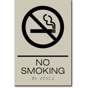 

No Smoking Sign-Taupe / Black(1 Unit)