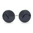 thumbnail image 3 of Lunettes de Soleil Rétro pour Femmes à Visière Latérale avec Lentille Ronde Ronde Argent Noir, 3 of 4