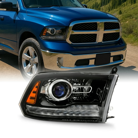 AKKON - Fits 2013-2015 Dodge Ram 1500 / 2500 /3500 OE Projector Headlights with LED DRL - Right Passenger Side