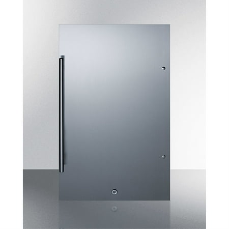 Outdoor shallow depth all-refrigerator in a 19  W x 17.25  D footprint  with stainless steel exterior and lock