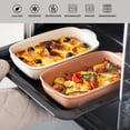 thumbnail image 2 of TUSIMI Ceramic Baking Dish Set of 3,Rectangular Casserole Dish, Porcelain Bakeware Lasagna Pan with Handle for Oven, Microwave, Convection Oven, Dishwasher Safe (Green, Set of 3), 2 of 7