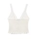 thumbnail image 3 of HH TRAF Suéter elegante de verano para mujer, estilo romántico, hombros descubiertos, espalda descubierta, decoración con agujeros, escote en V, top corto de punto para mujer, 3 of 4