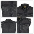 thumbnail image 7 of Dream Apparel Men's Biker Cuttoff Vest Denim/Cotton Shirt with Vintage and Frayed Sleeveless Look 2 Front Pockets, 7 of 7