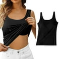 thumbnail image 2 of Spring Tops for Women Shelf Bra Camisoles Adjustable Spaghetti Strap Tank Tops Basic Layer Compression Cropped Top 1 Top Loose Dance Tops for Teen s with Foam, 2 of 8
