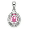 thumbnail image 4 of Sterling Silver Pink and White CZ Oval Pendant Charm, 4 of 4