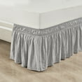 thumbnail image 3 of Lush Decor Ruched Ruffle Elastic Easy Wrap Around Solid Print 20" Drop Length Bed Skirt, Queen,King,Cal King, Beige, 3 of 11