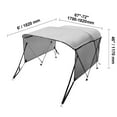thumbnail image 2 of KFFKFF 3 Bow Bimini Boat Top, Removable Mesh Sides, Durable 600D Polyester Shade, 1" Aluminum Frame, Comes with Storage Case, Support Poles & Straps, Dimensions: 6'L x 46"H x 67"-72"W, Light Grey, 2 of 9