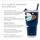 thumbnail image 3 of Vaso Simple Modern de acero inoxidable de 900 ml con licencia de la NCAA, 3 of 7