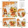 thumbnail image 3 of Autumn Pumpkin Leaves 4PC Shower Curtain Set with Rugs Fall Sunflower Tree Bathroom Curtains Shower with Non-Slip Rug Toilet Lid Cover Bath Mat and 12 Hooks 72x72 inches, 3 of 7