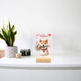 thumbnail image 3 of Happy Valentine's Day Shiba Inu holding flowers Acrylic Plaque Sign Ashwood Base Shibas Dog Lovers Gifts Idea Home Desk Decor - 03005, 3 of 5