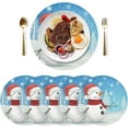 thumbnail image 3 of GZHJMY Christmas Snowman Round Placemats Non-Slip Washable Polyester Table Mats Set of 6 Heat Resistant Placemats for Kitchen Dining Table Decoration, 3 of 7