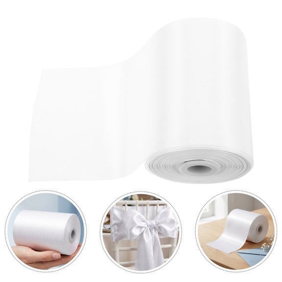 PTOOTP White Satin Ribbon Roll for Wedding Bouquet Party Decorations and Chair Sash Elegant Satin Finish
