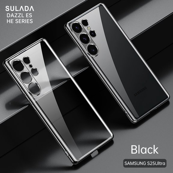 Decase Transparent Case for Samsung Galaxy S25 Ultra,Shockproof, Scratch-Resistant, Sleek and Durable,Ultra Thin, Anti-Slip,Clear TPU Back Cover for Samsung Galaxy S25 Ultra,Black