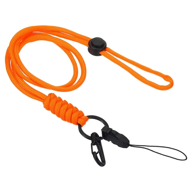Unique Bargains Neck Lanyard with Hook Badge Lanyards Adjustable Long Strap Holder Keychain Orange