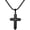 Black no Chain, variant on Unisex Stainless Steel Zircon Inlaid Personality Hip Hop Retro Sandblasted Cross Amulet Necklaces Jewelry