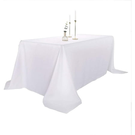 

XIACOCO-2Pack 90X156 Inch White Rectangular Tablecloth 8 Feet Table Cloth In Polyester Fabric For Wedding/Banquet/Restaurant/Parties