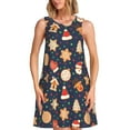 thumbnail image 1 of Fotbe Holiday Gingerbreads Vestido de Verano sin Mangas para Mujer – Vestido Midi Línea A, Estilo Camiseta Floral, Vestido Playero Casual y Fluido, 1 of 7