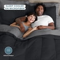 thumbnail image 4 of Bare Home 7-Piece Bed-in-a-Bag - Queen, Black with Grey Sheet Set, 4 of 10