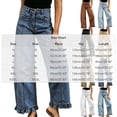 thumbnail image 3 of Hinvhai Womens Ruffle Wide Leg Jeans Cropped Elastic High Waisted Baggy Denim Pants Coffee L(L), 3 of 7