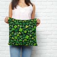 thumbnail image 2 of Saint Patrick's Day Pillow Covers 16x16 Inch Decorative Throw Pillow Cover, Spring Farmhouse Botanical Clovers Sofa Pillowcases Accent Cushion Case Home Decor Bedroom Living Room, 2 of 6