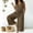 Brown, variant on Womens V Neck Sleeveless Hidden Button Rompers Flexible Cinched Waist Straight Leg Capri design with casual laid-back vibe Brown XXL