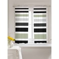 thumbnail image 3 of Sage Green Black Stripe Curtains 45 Inch Length,Sheer Curtains for Bedroom Living Room Window Modern Abstract Coarse Striped Rod Pocket Drapes Kitchen Curtains Small Half Window 42"x45" 2 Panels, 3 of 6