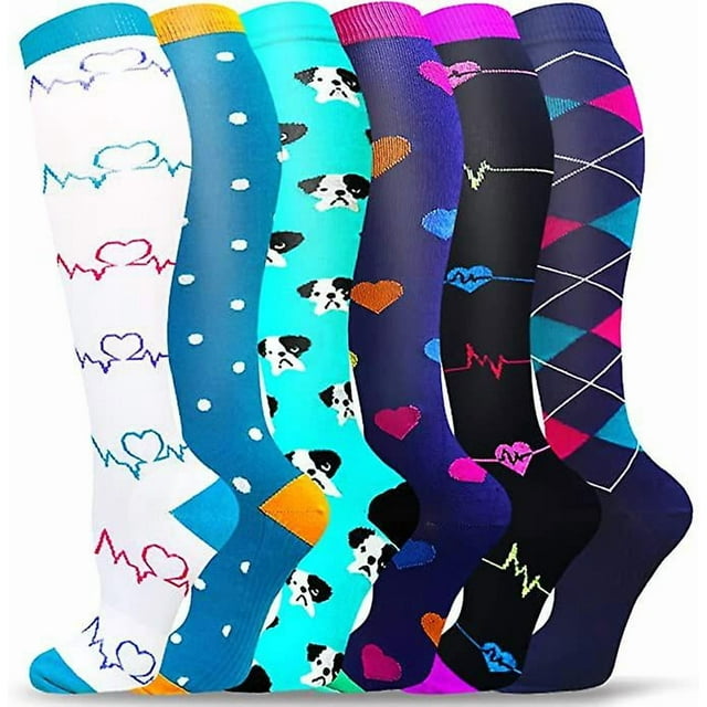 Compression Socks For Women Men Circulation - Graduated Support Knee High Socks For Nurses, Travel, Athletic