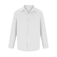 thumbnail image 1 of Blusa y camisa de manga larga con cuello vuelto para hombre, informal, de moda, de manga larga, con botones, lisa, con cuello vuelto, blusa de poliéster para hombre, 1 of 5