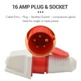thumbnail image 5 of 16 Amp 5 pines Clavija & Enchufe A prueba de la intemperie IP44 3 fases 380-415v 3P + N Earth 16A, 5 of 5